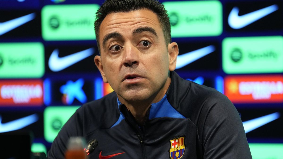 Xavi Hernández, durante la rueda de prensa.