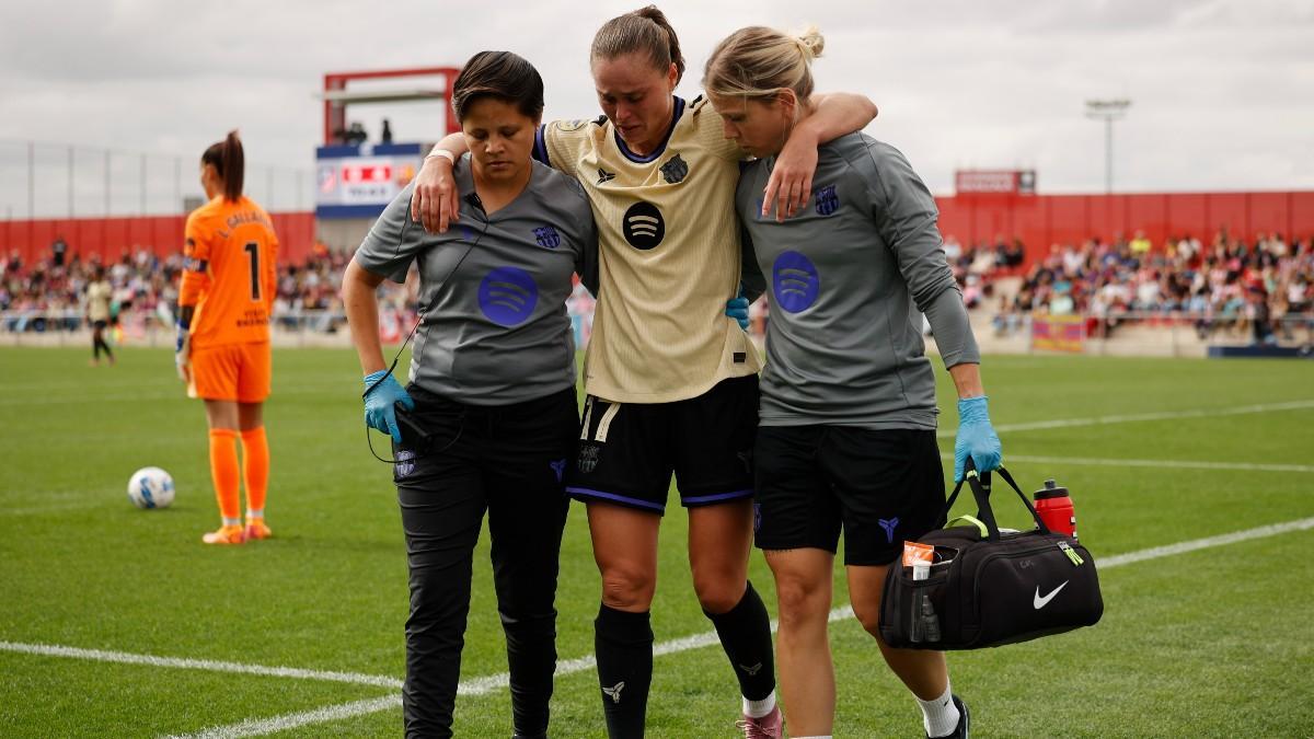 Ewa Pajor se lesionó en la rodilla diestra contra el Atlético de Madrid