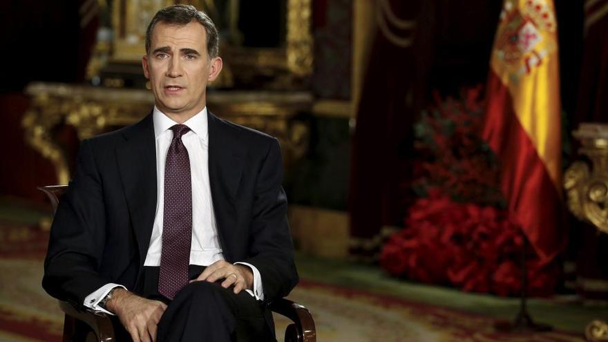 Felipe VI en una imagen de su mensaje en 2015.