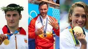 David Cal, Saúl Craviotto y Mireia Belmonte, los deportistas españoles con más medallas olímpicas junto a Joan Llaneras.