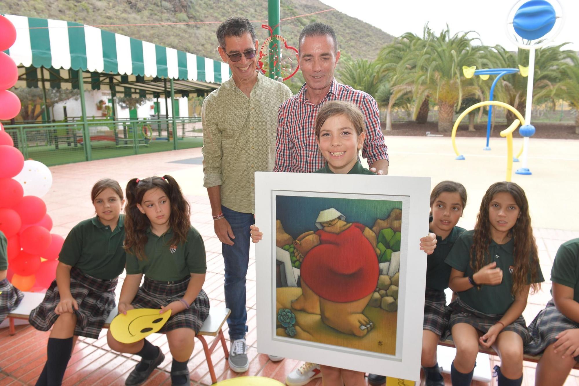 Subasta de un cuadro en el Canterbury School Maspalomas para ayudar a Pequeño Valiente