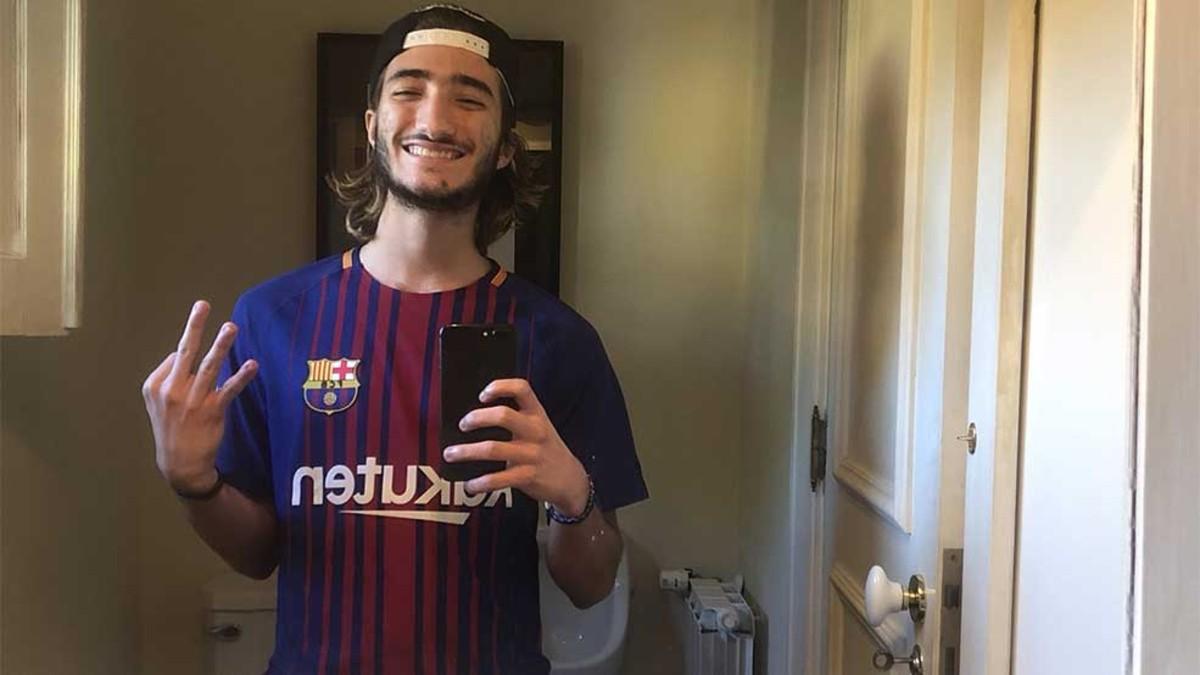 El hijo de Mourinho celebró el triunfo del Barça