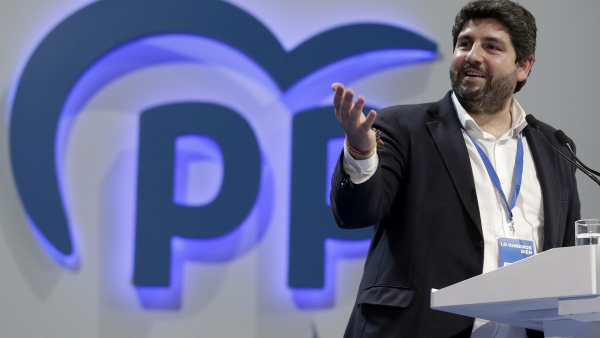 El presidente de la Región de Murcia y líder del PP en la comunidad, Fernando López Miras.