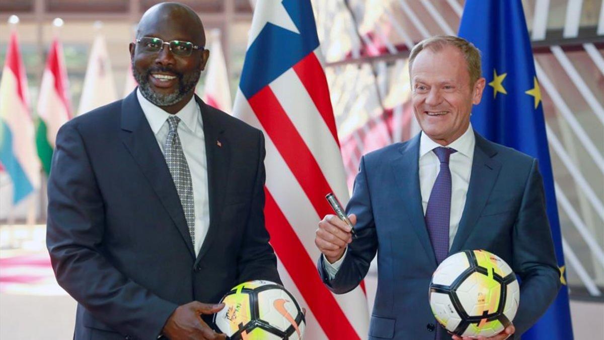 George Weah, en un acto celebrado anteriormente.