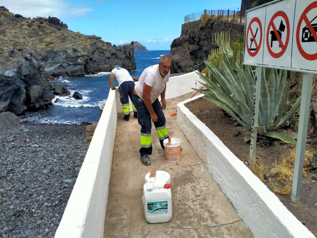 Obras en la costa de El Guincho