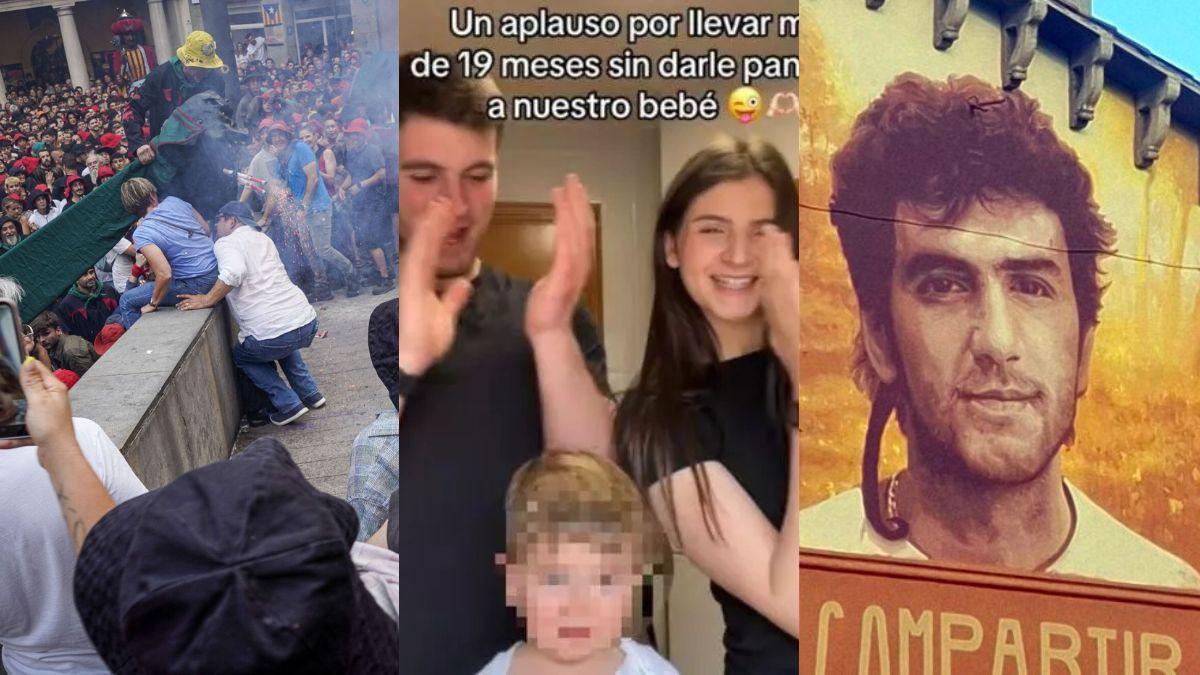 Incident a la Patum, Mar Casafont i Ferran Toledo, i el mural d'Isanta