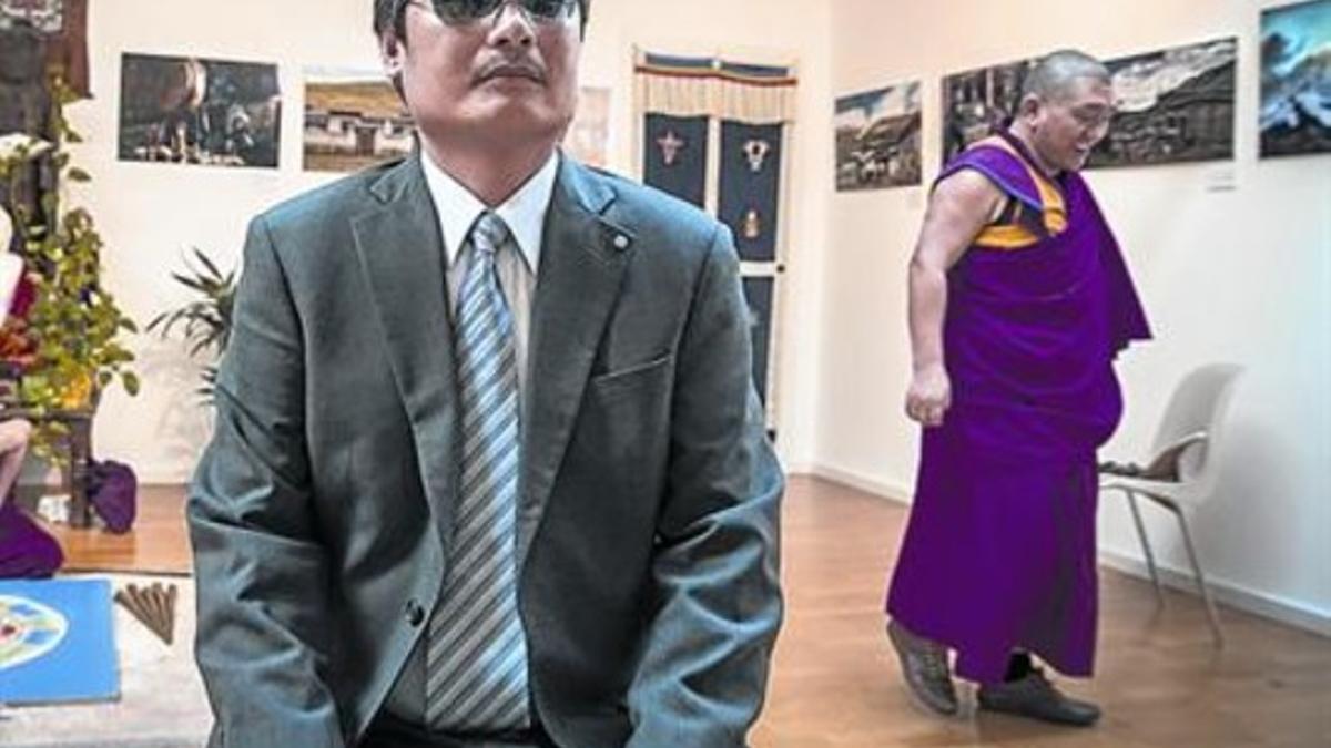 El abogado chino Chen Guangcheng, en la sede de la Fundación Casa del Tíbet, este martes en Barcelona.