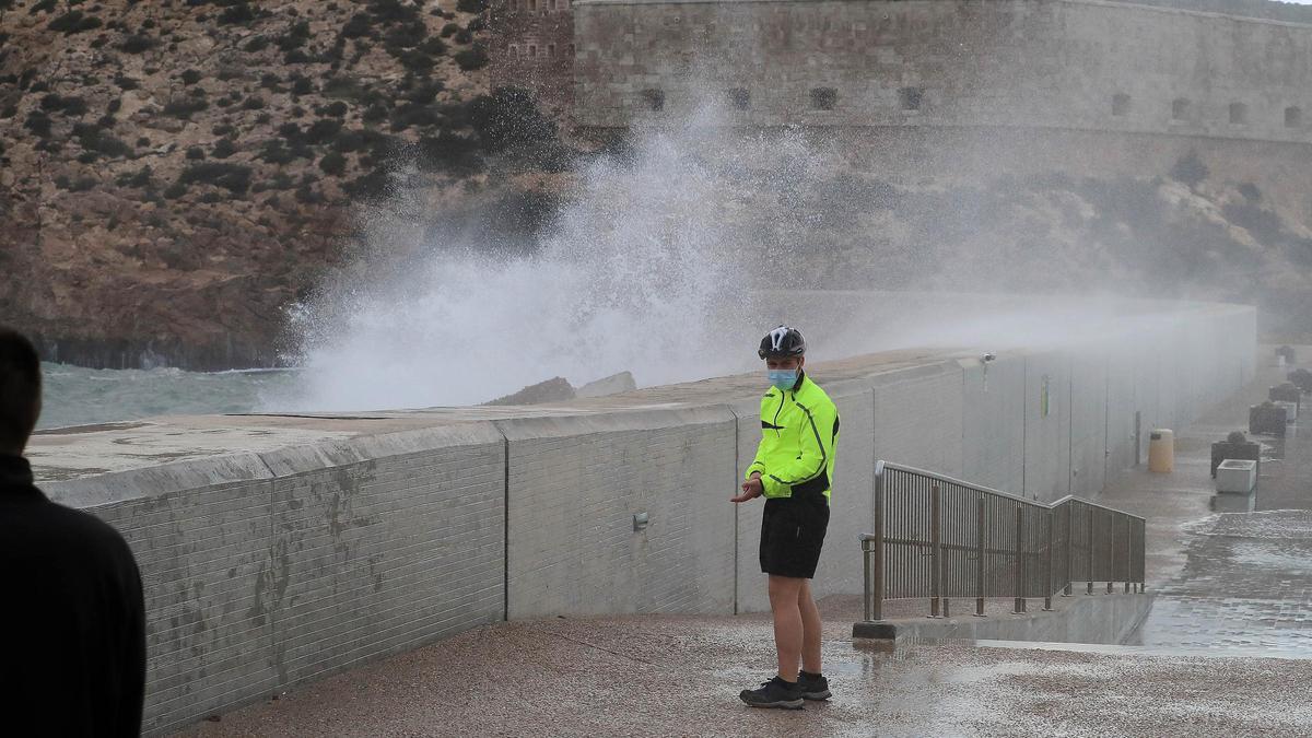 Temporal en Cartagena durante el pasado mes de febrero.