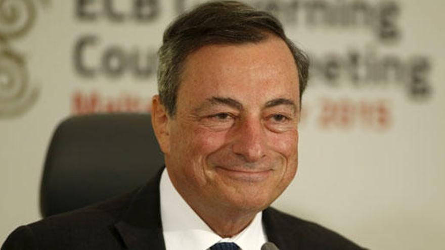 Mario Draghi, durante su rueda de prensa.