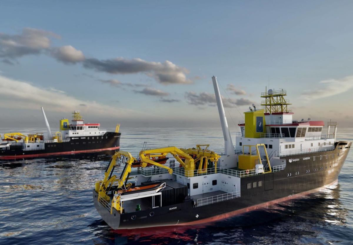 Imagen virtual de los dos buques de investigación que construirá Gondán para Alemania. | GONDÁN