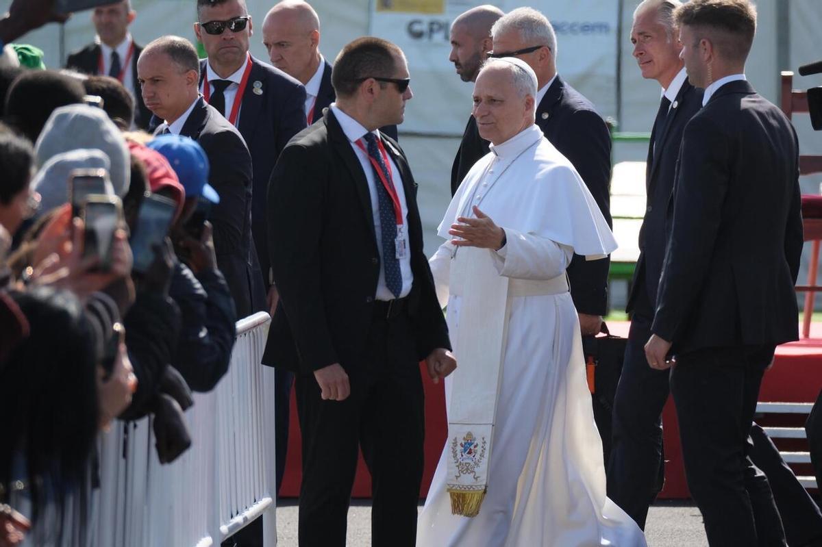 Acto del papa León XIV en el Centro de Acogida de Migrantes en Las Raíces, en La Laguna (Tenerife)