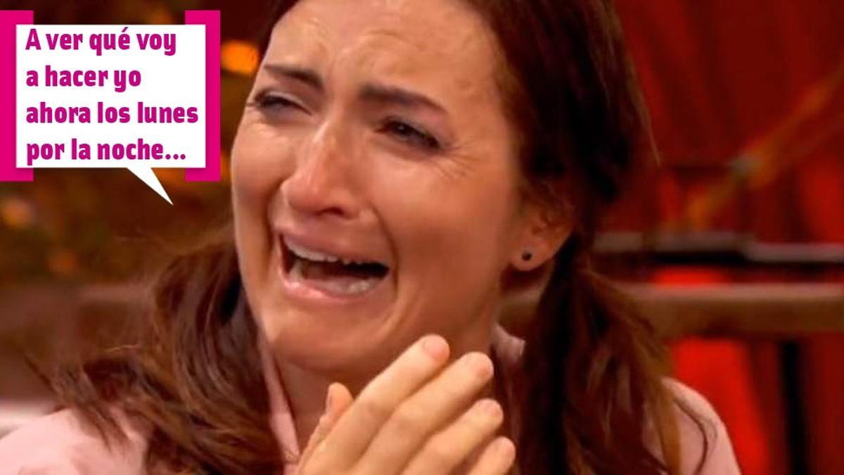 Silvia abril llorando expulsada de Masterchef