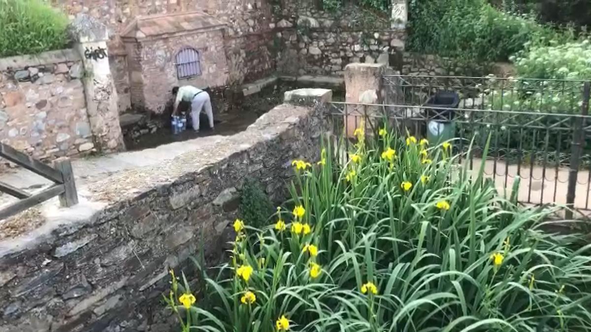 Vídeo | Así recogen agua de Fuente Fría en Cáceres