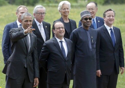 Obama se reúne con líderes europeos en la cumbre del G7 en el castillo de Elmau, en Kruen, Alemania.