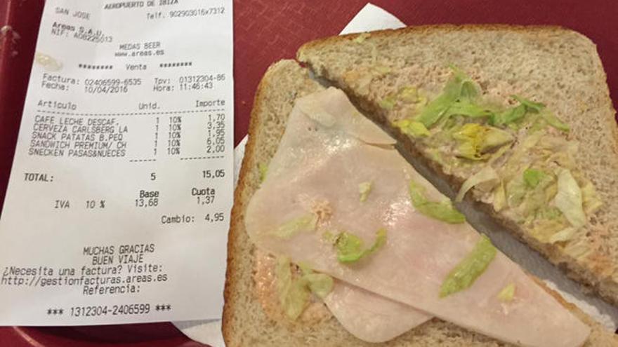 Un sandwich ´premium´ a 6 euros en el aeropuerto