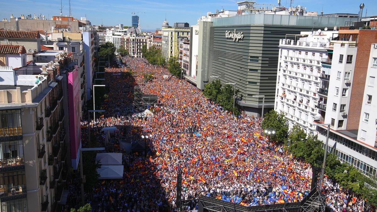 Manifestación del PP contra la amnistía en Madrid