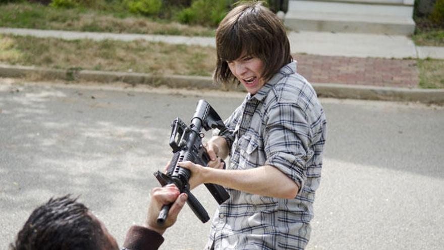 Una imagen de Carl en &#039;The Walking Dead&#039;.