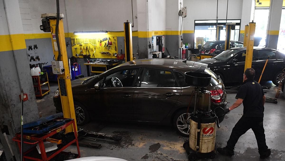 Un taller de reparación de vehículos