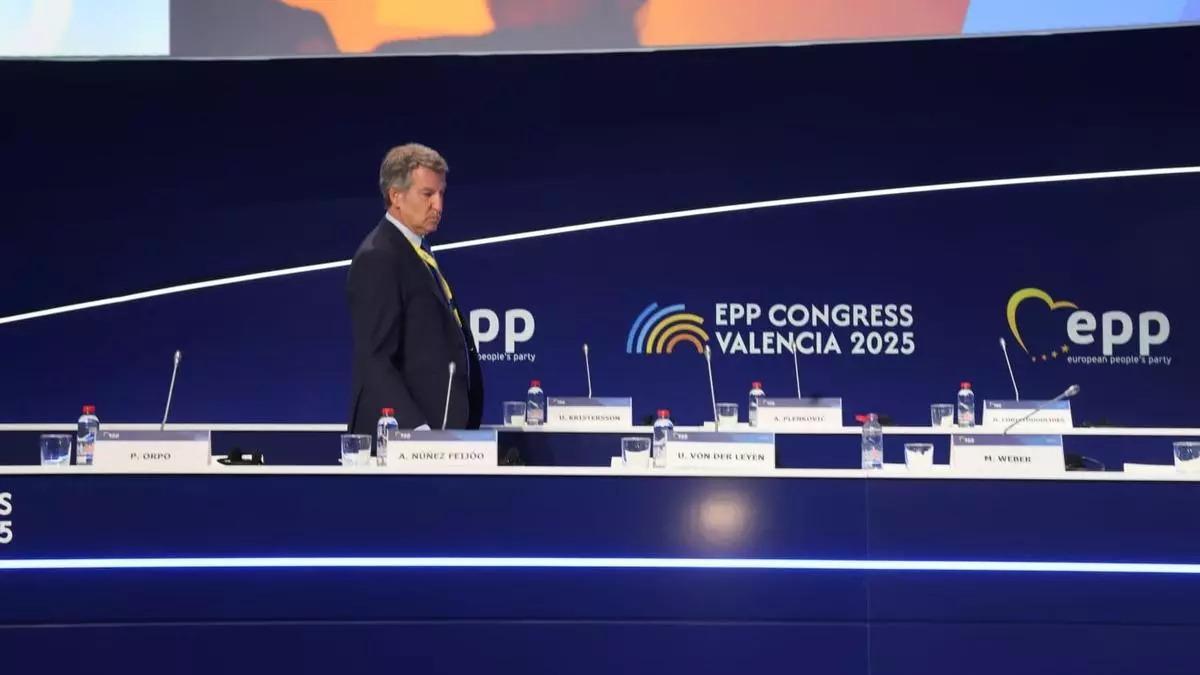 Feijóo en el congreso del PPE
