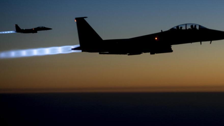 Bombardeos aéreos en Irak.