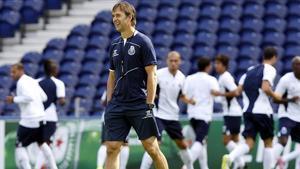 Julen Lopetegui, entrenador del Porto, durant l’entrenament de dimarts.