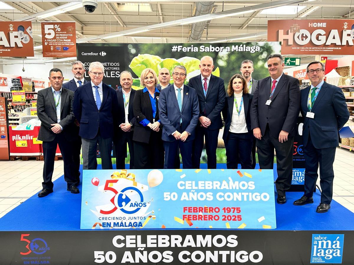 Coincidiendo con el 50 aniversario de la implantación de la empresa en Málaga, los once hipermercados Carrefour y Costasol en la provincia destinan un lugar destacado para la promoción de los productos locales
