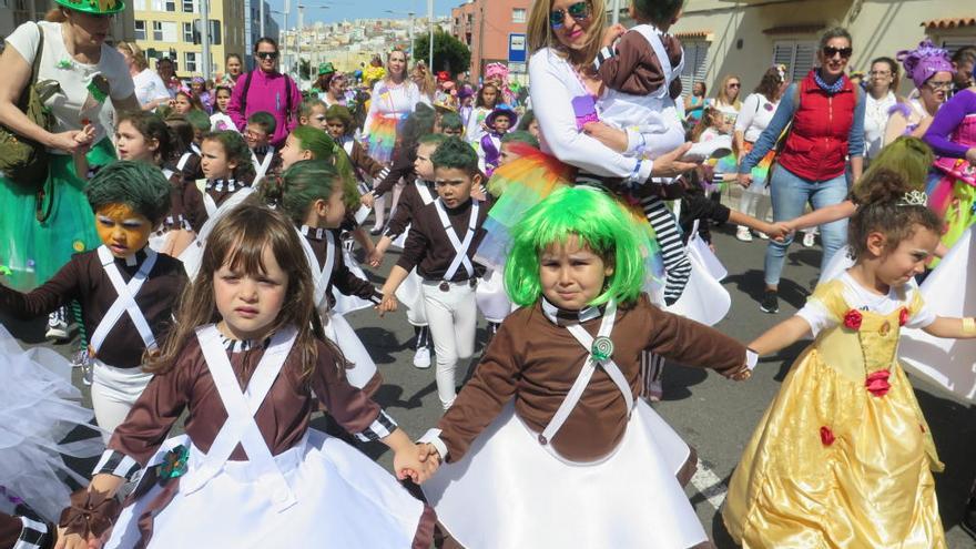 Un momento de la cabalgata escolar de Guía.