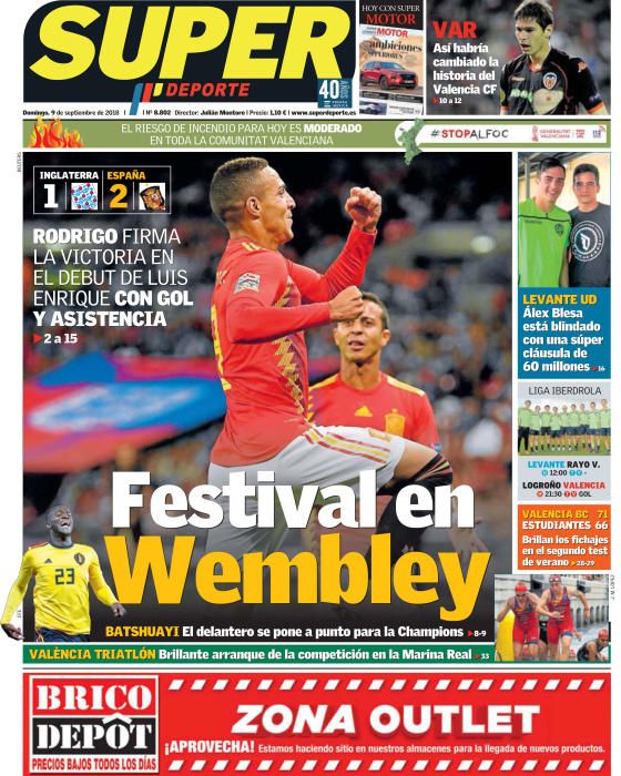 Portada SUPERDEPORTE domingo 9 septiembre 2018