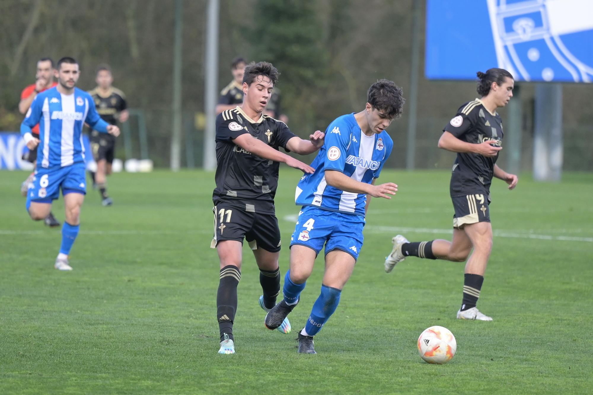 2-1 | El Dépor se lleva el derbi de juveniles en Abegondo y sigue adelante en la Copa