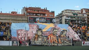 La afición del Sant Andreu, una de las más fieles del fútbol catalán
