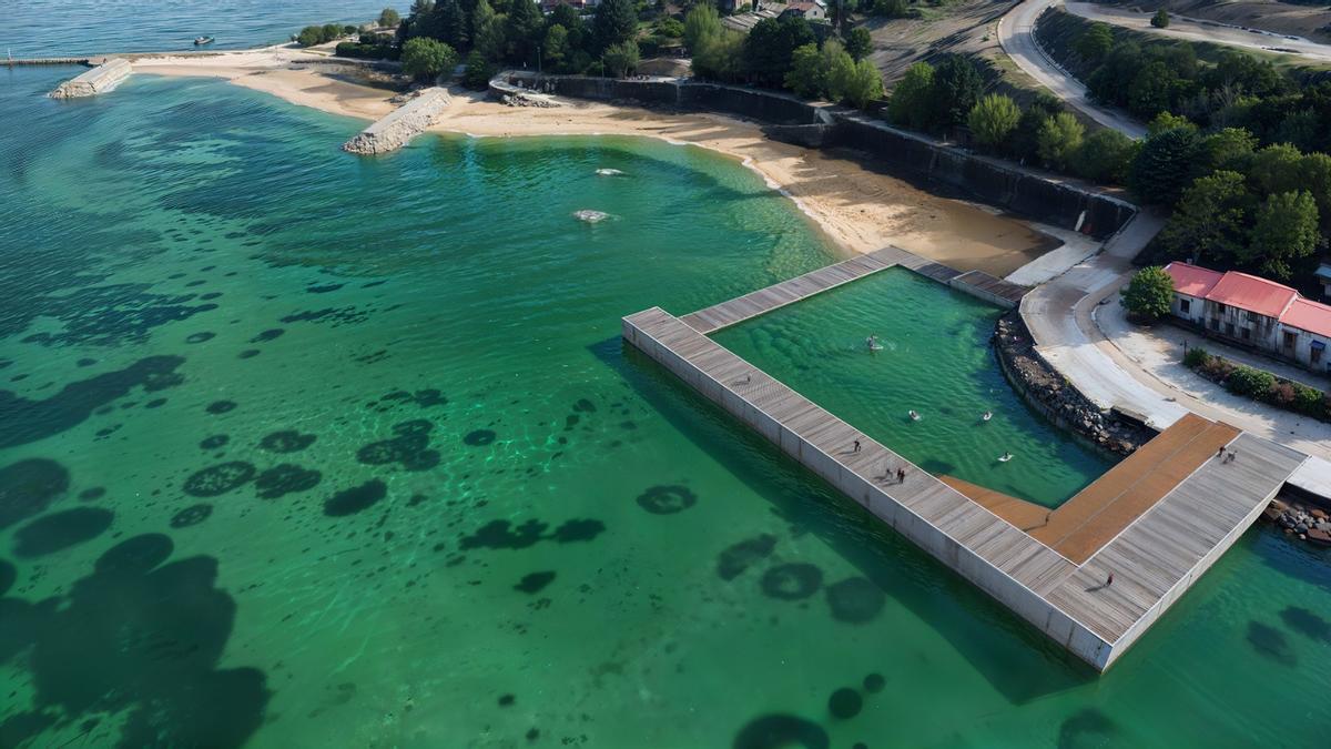 Infografía de la futura piscina natural en la playa de A Punta en Teis