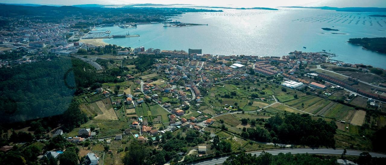 Imagen aérea de la ría de Arousa