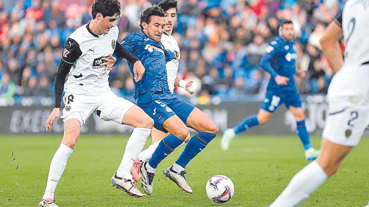 El 27 de octubre el getafe y el Valencia empataron en el Coliseum