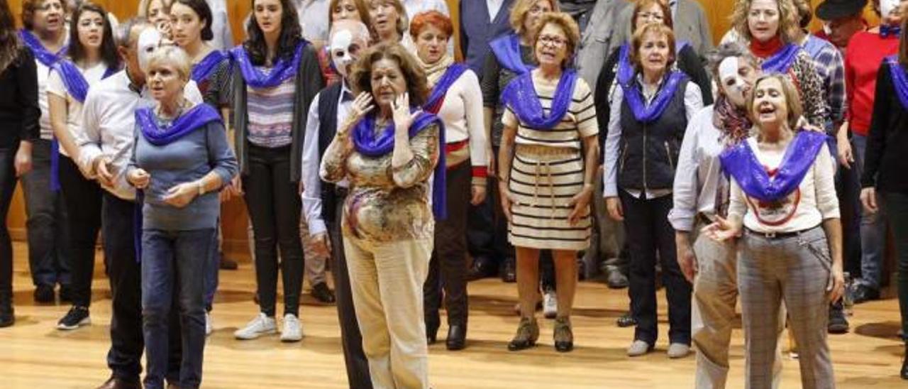 Un momento del ensayo de &quot;Bienvenidos al musical&quot;, en el Conservatorio Superior de Música. // José Lores