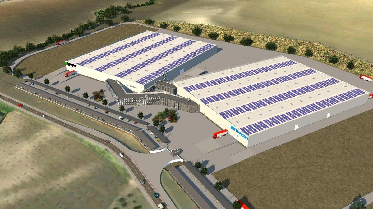 Infografía de lo que será el futuro parque industrial de Keyter en El Horcajo.