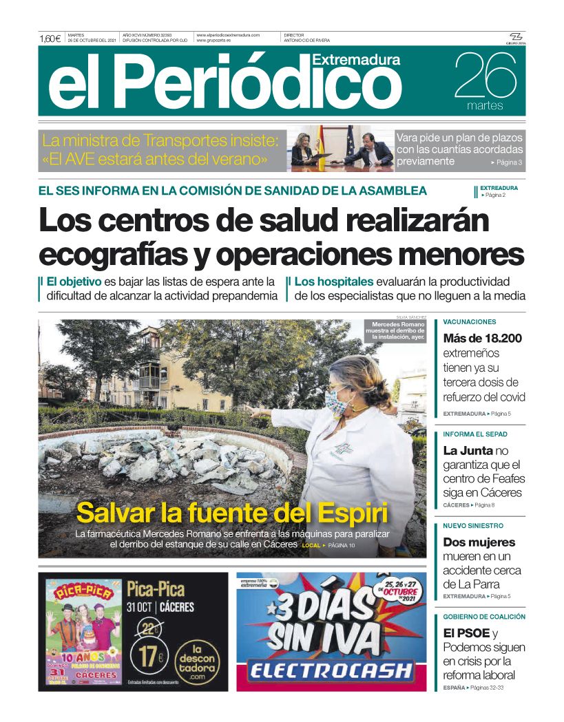 Consulta la portada correspondiente al día 26 de octubre del 2021