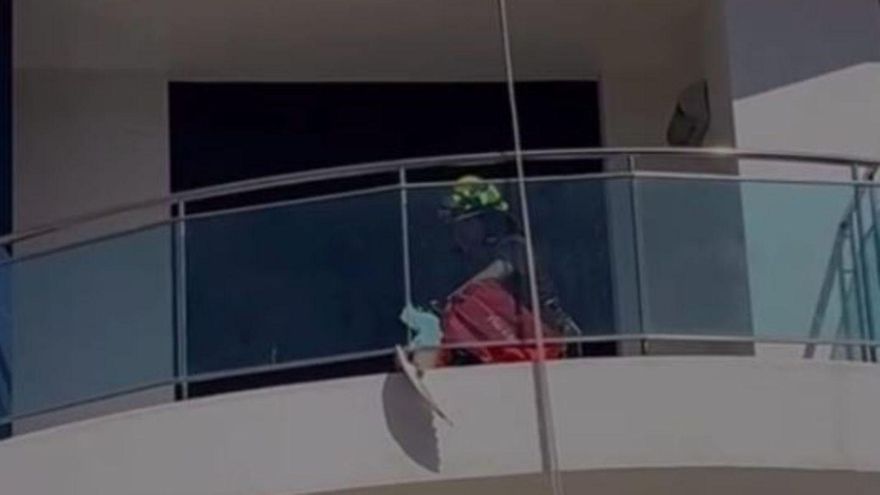 Los bomberos de Formentera rescatan a una gaviota atrapada en un balcón