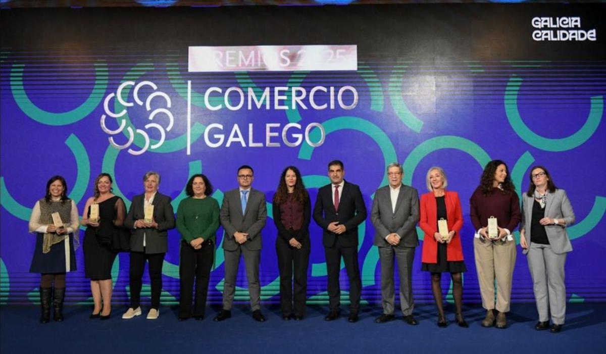 Entrega de los premios, ayer, del Comercio Gallego. |  Fdv