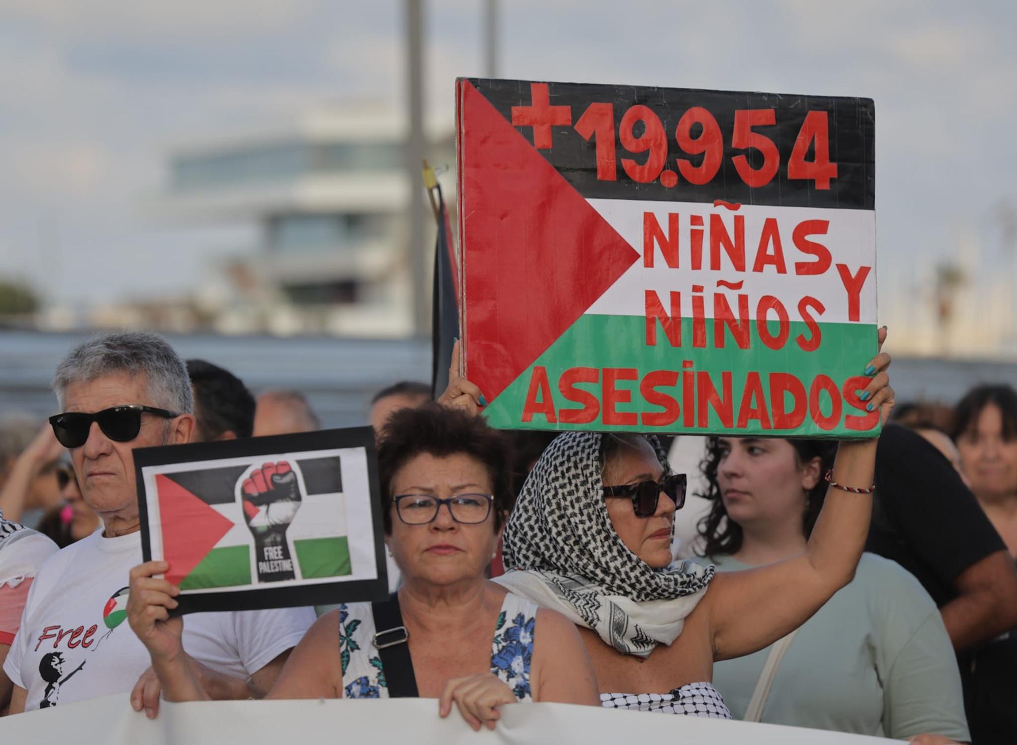 Decenas de activistas reclaman en València un embargo al comercio de armas con Israel