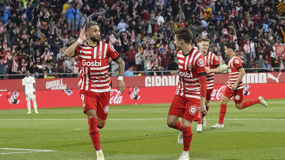 Castellanos celebra un dels gols al Madrid dimarts passat