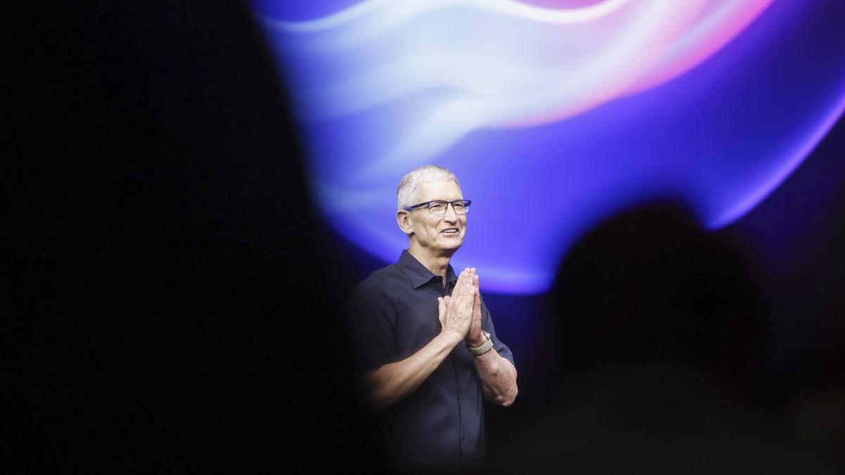 Tim Cook, CEO de Apple Inc., durante el evento en el Apple Park campus, en Cupertino.
