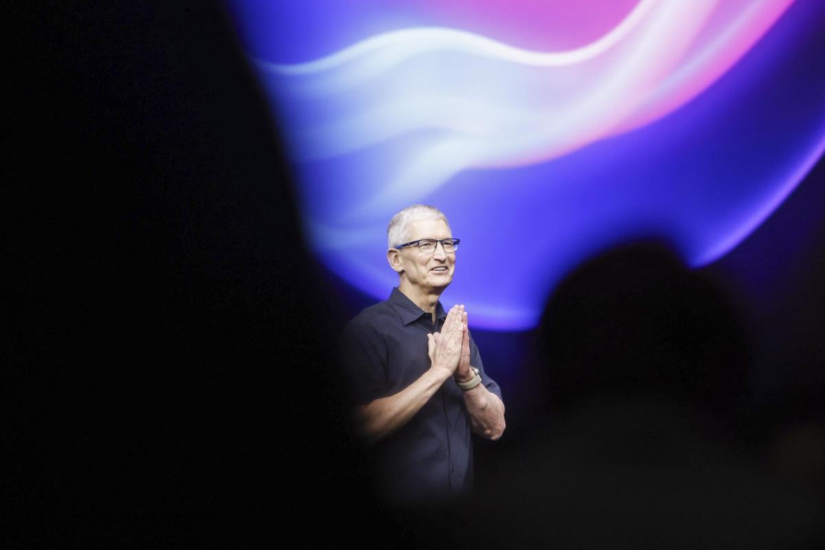 Tim Cook, CEO de Apple Inc., durante el evento en el Apple Park campus, en Cupertino.
