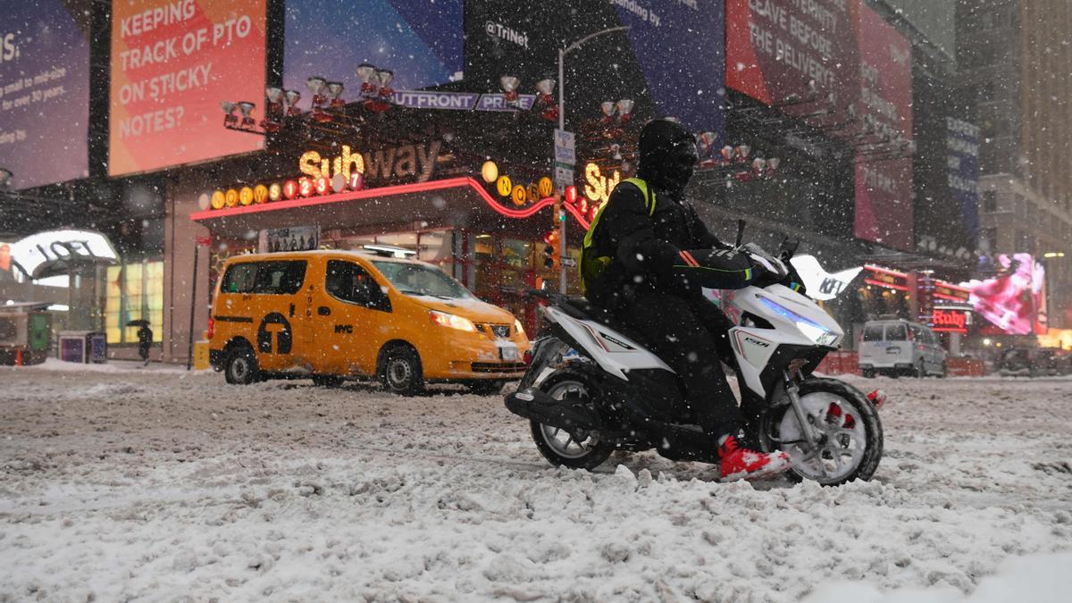 La nevada de Nueva York, en imágenes