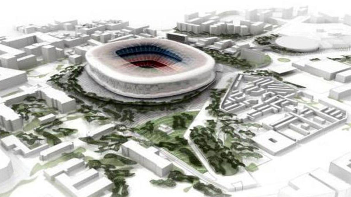 Imagen facilitada por el FC Barcelona de la recreación del posible proyecto de ordenación del nuevo Camp Nou, que se denomina &quot;Espai Barça&quot;