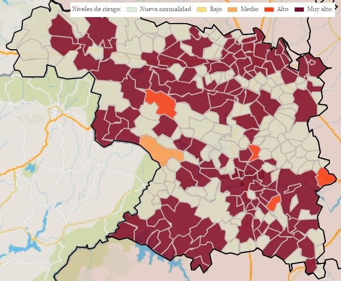 Localidades con casos COVID en los últimos 14 días