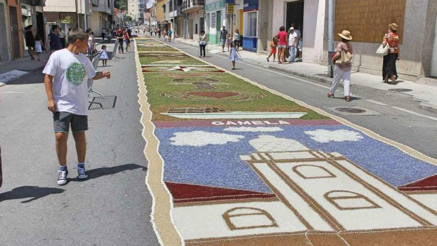 Imagen de las alfombras de Bueu en la última celebración del Corpus. // Santos Álvarez