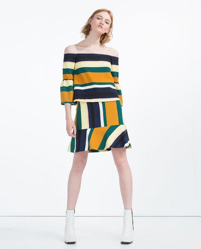 Falda de rayas Zara (19,95€)