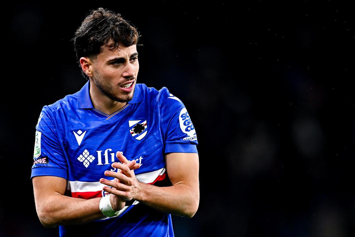 Luigi Cherubini, en un lance en un encuentro con la Sampdoria de la Serie B.