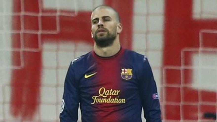 Piqué, abatido tras el partido.