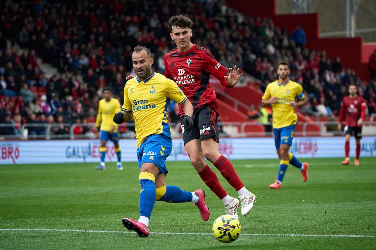 Jesé Rodríguez, durante el Mirandés-Las Palmas en Anduva.